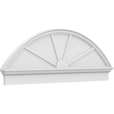 Ekena Millwork Segment Arch 4 Spoke Architectural Grade PVC Combination Pediment, 62"W x 22-3/8"H x 2-3/4"P PEDPC062X225SEG04